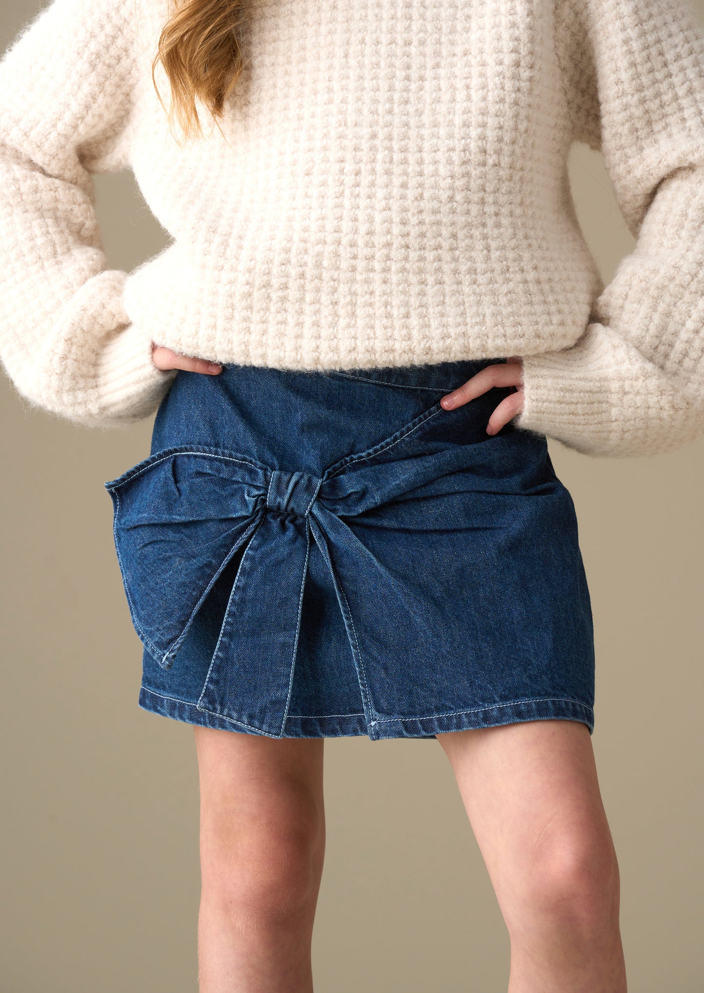 Casey Denim Bow Aline Skirt