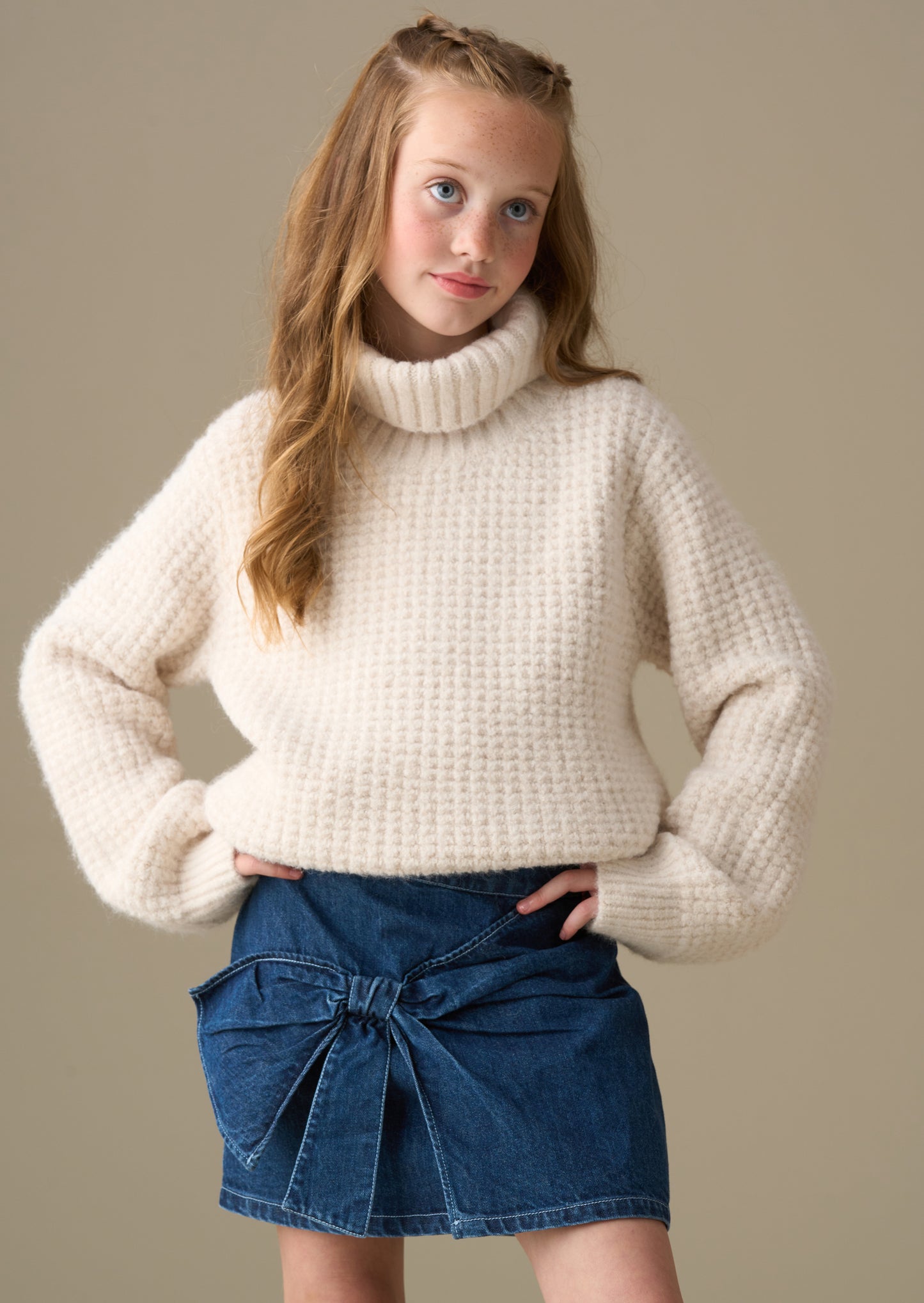 Casey Denim Bow Aline Skirt