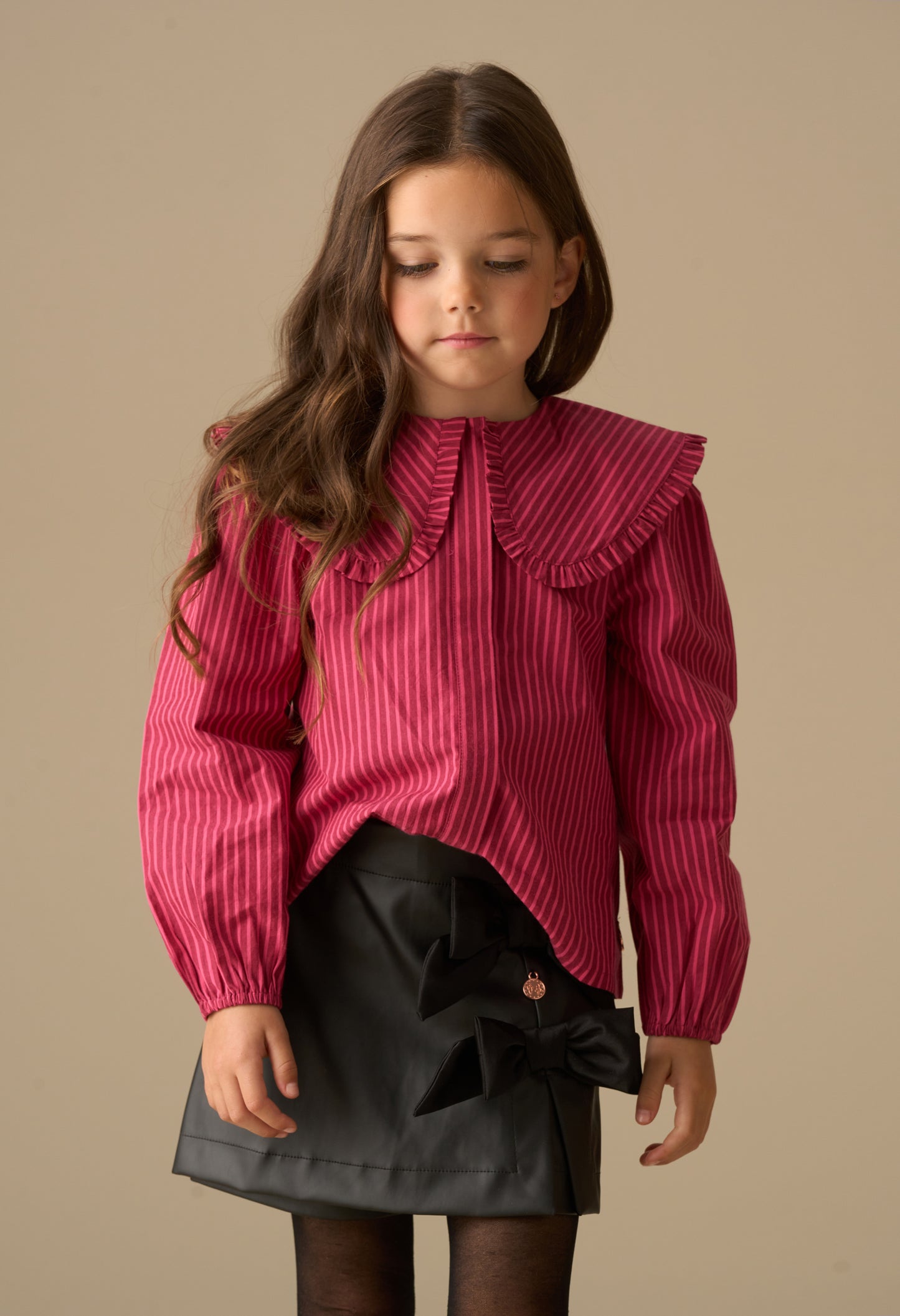 Danni Side Bow Faux Leather Skort