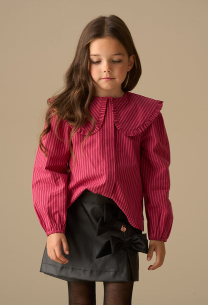 Danni Side Bow Faux Leather Skort