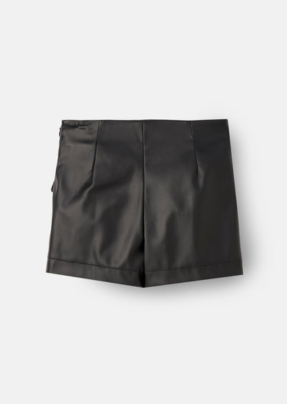 Danni Side Bow Faux Leather Skort