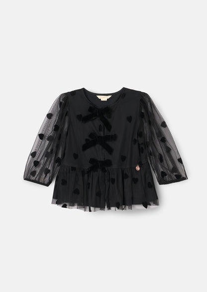 Neve Flock Heart Mesh Top