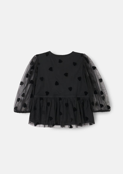 Neve Flock Heart Mesh Top