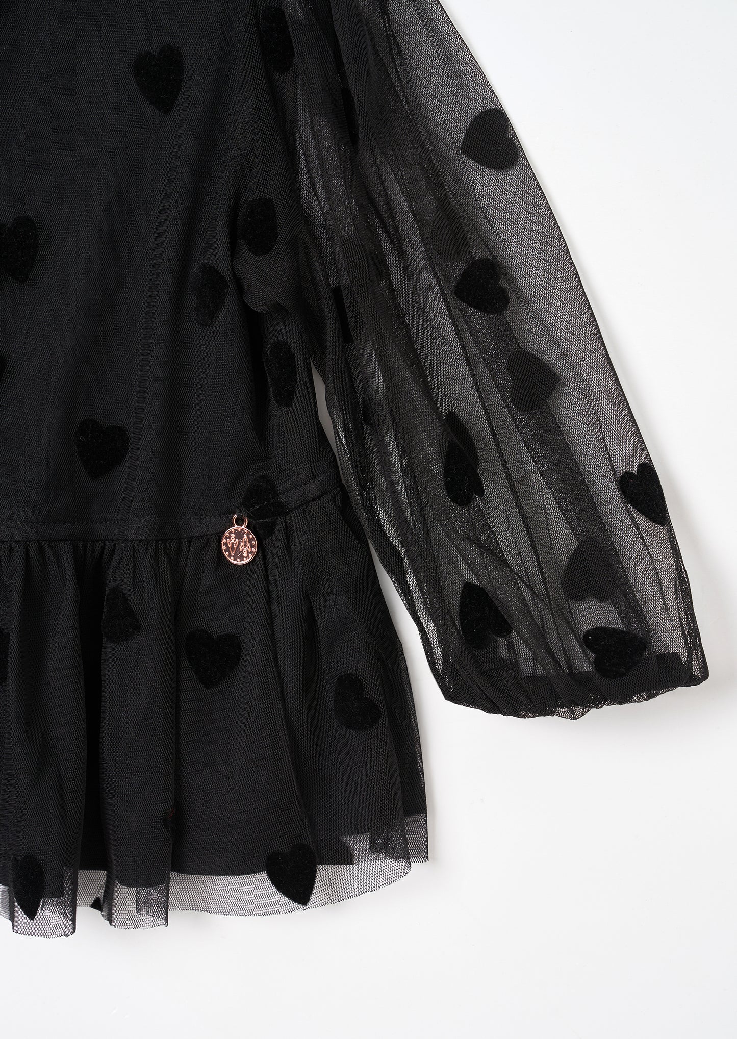 Neve Flock Heart Mesh Top