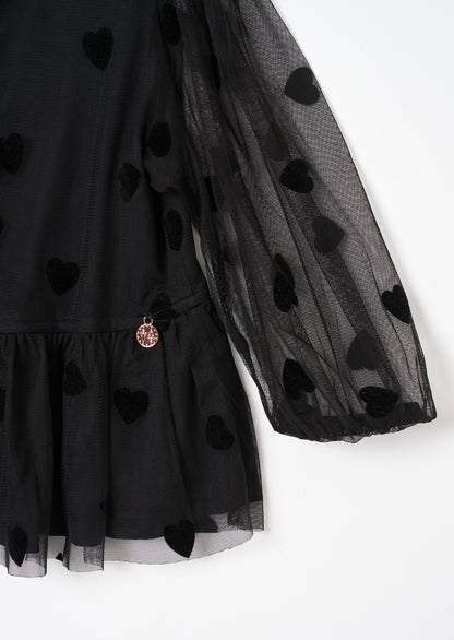 Neve Flock Heart Mesh Top