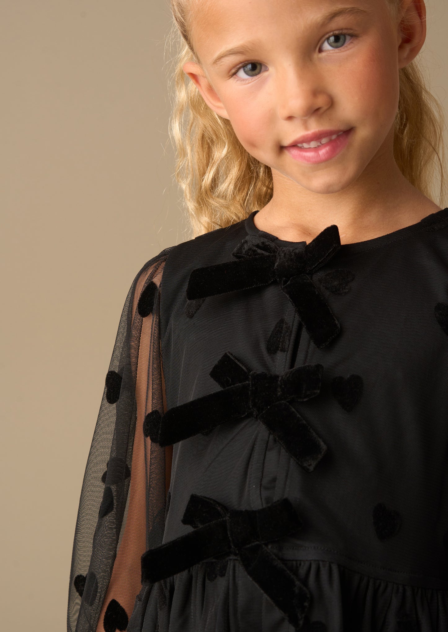 Neve Flock Heart Mesh Top