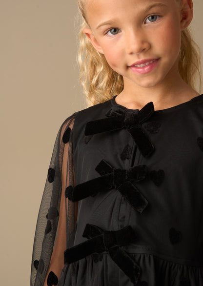 Neve Flock Heart Mesh Top