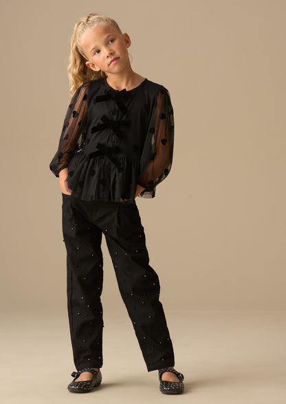 Neve Flock Heart Mesh Top