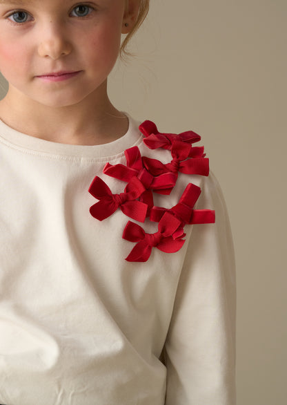 Elena Bow Corsage Ls Top
