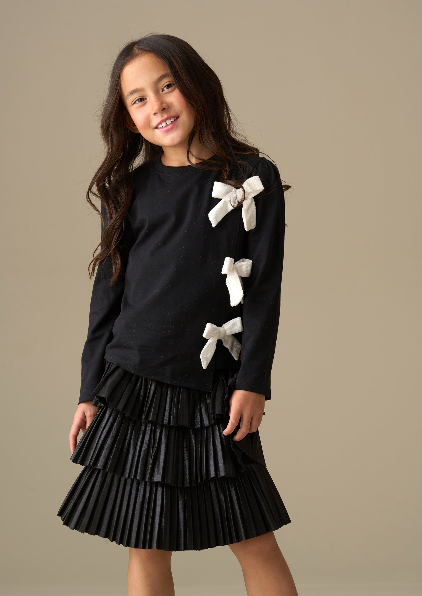 Eliza Asymmetric Bow Ls Top