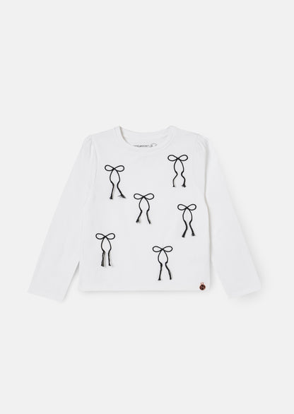 Imogen Embroidered Bow Ls Top