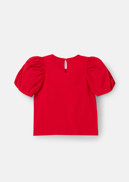 Tilly Woven Collar Puff Sleeve Top