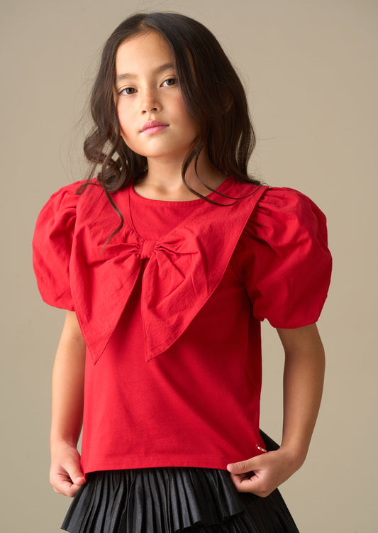 Tilly Woven Collar Puff Sleeve Top