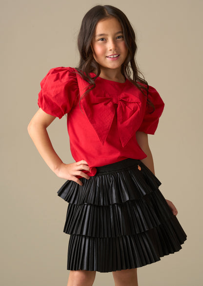 Tilly Woven Collar Puff Sleeve Top