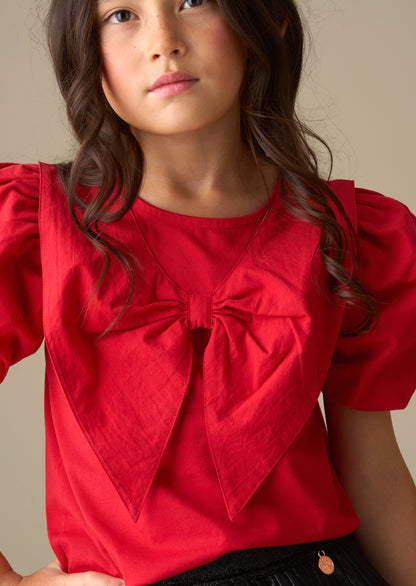 Tilly Woven Collar Puff Sleeve Top