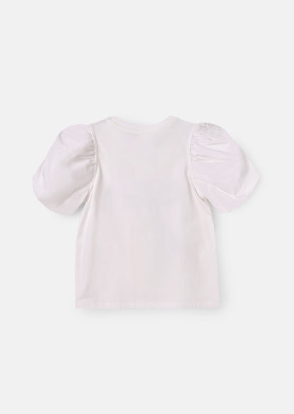 Elodie Disco Ball Embellished Puff Sleeve Tee