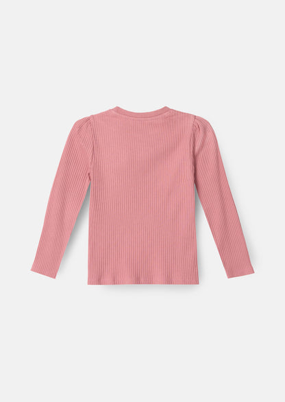 Lizzy Corsage Rib Ls Top