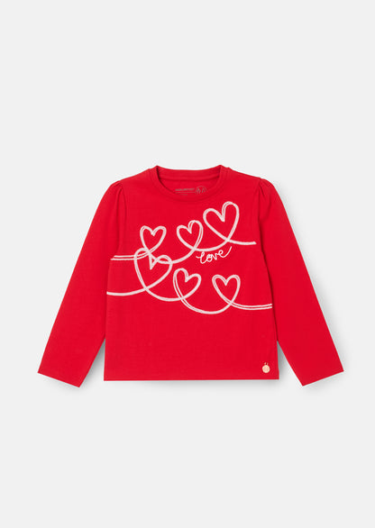 Noelle Sequin Heart Long Sleeve Top