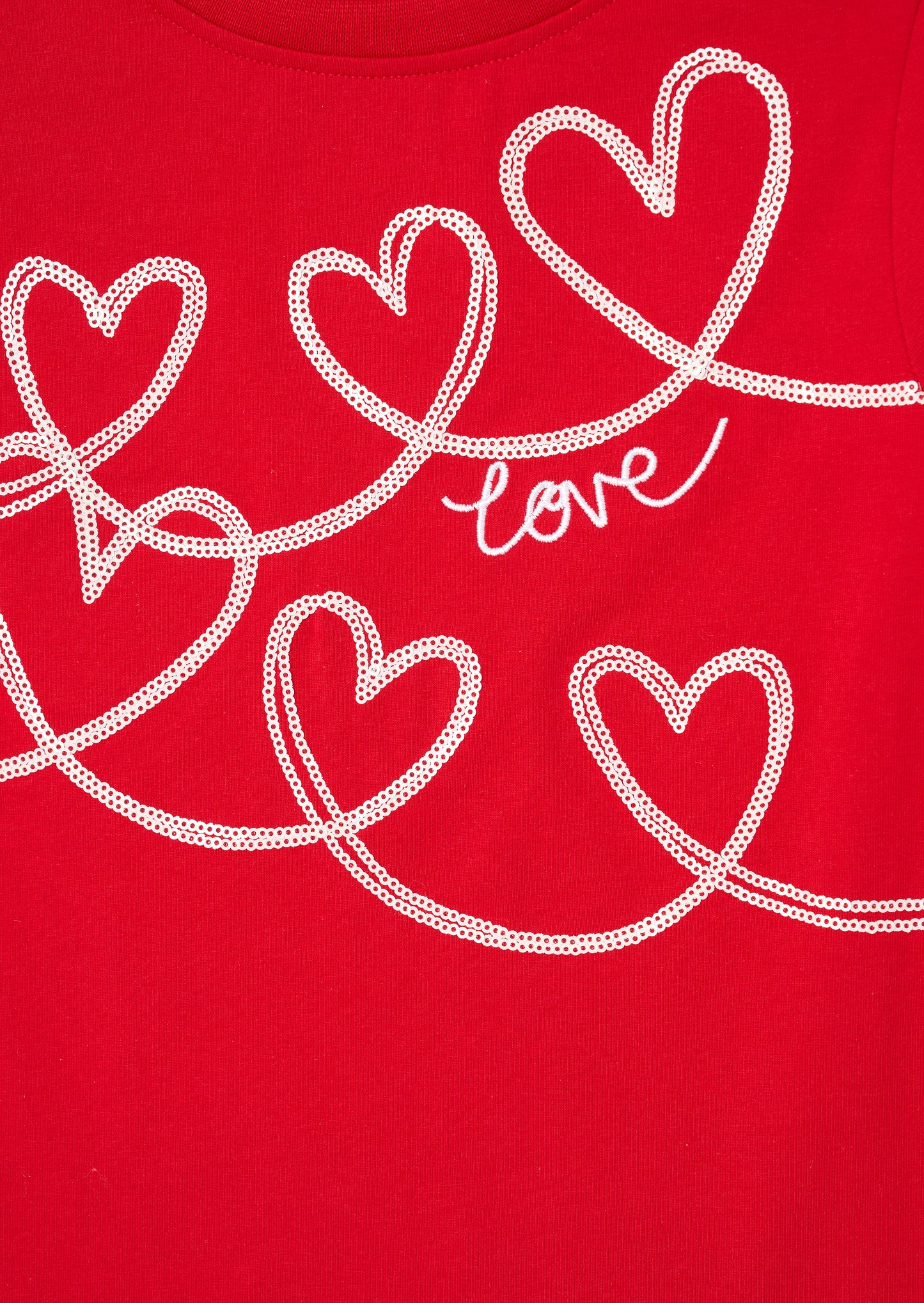 Noelle Sequin Heart Long Sleeve Top