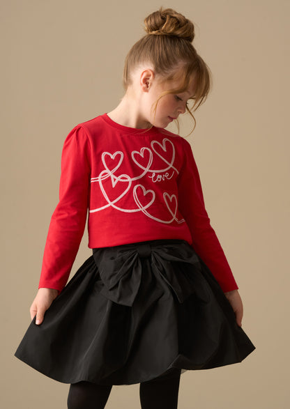 Noelle Sequin Heart Long Sleeve Top