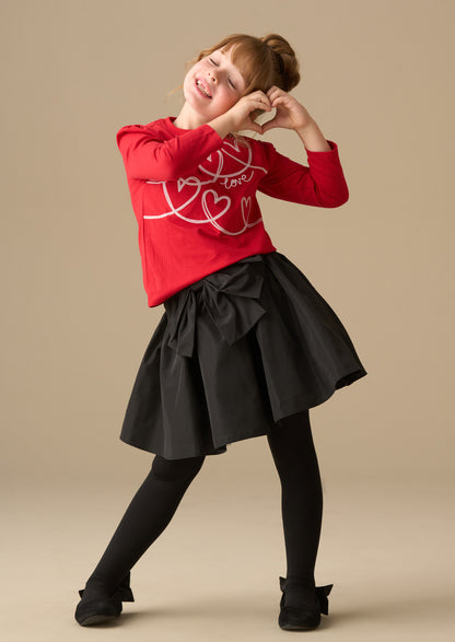 Noelle Sequin Heart Long Sleeve Top