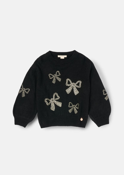 Anna Sequin Bow Jumper