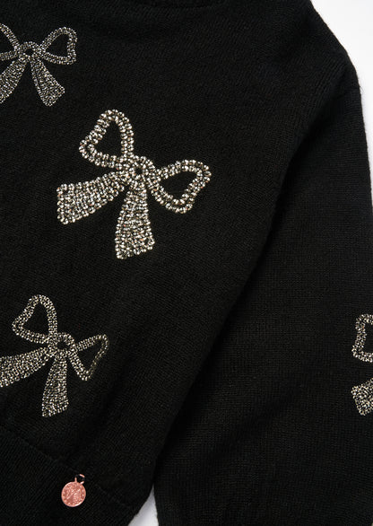 Anna Sequin Bow Jumper
