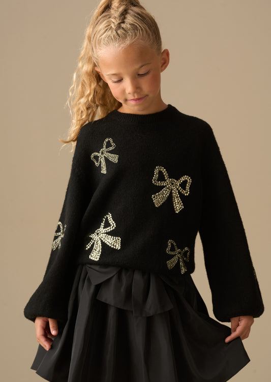 Anna Sequin Bow Jumper