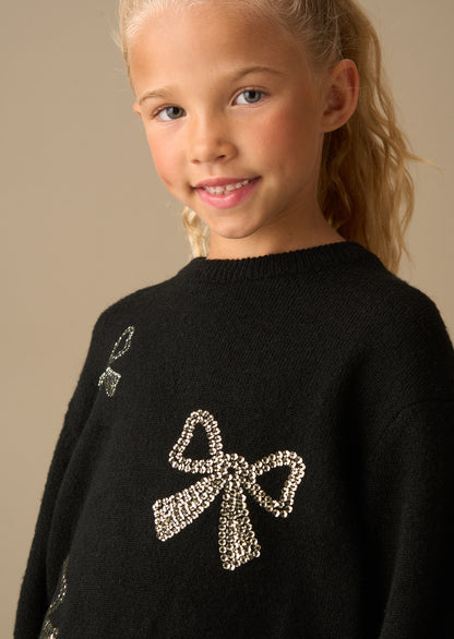 Anna Sequin Bow Jumper