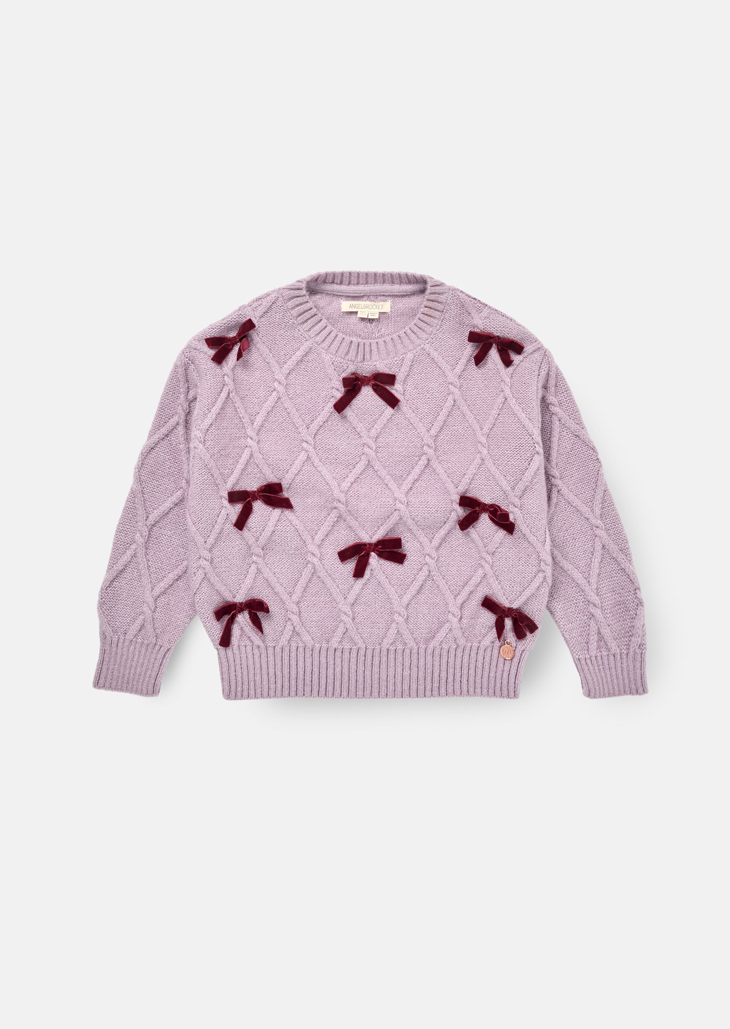 Clara Textured Knit Velvet Bow Jumper