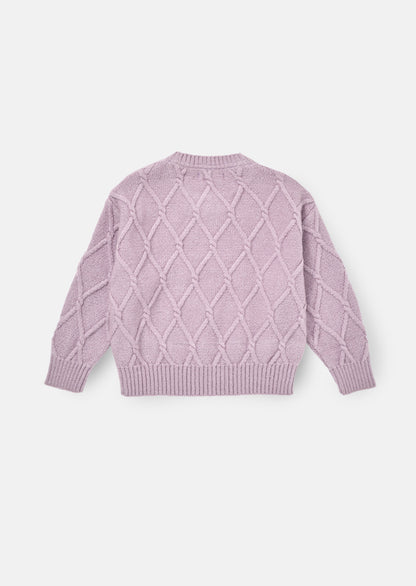 Clara Textured Knit Velvet Bow Jumper
