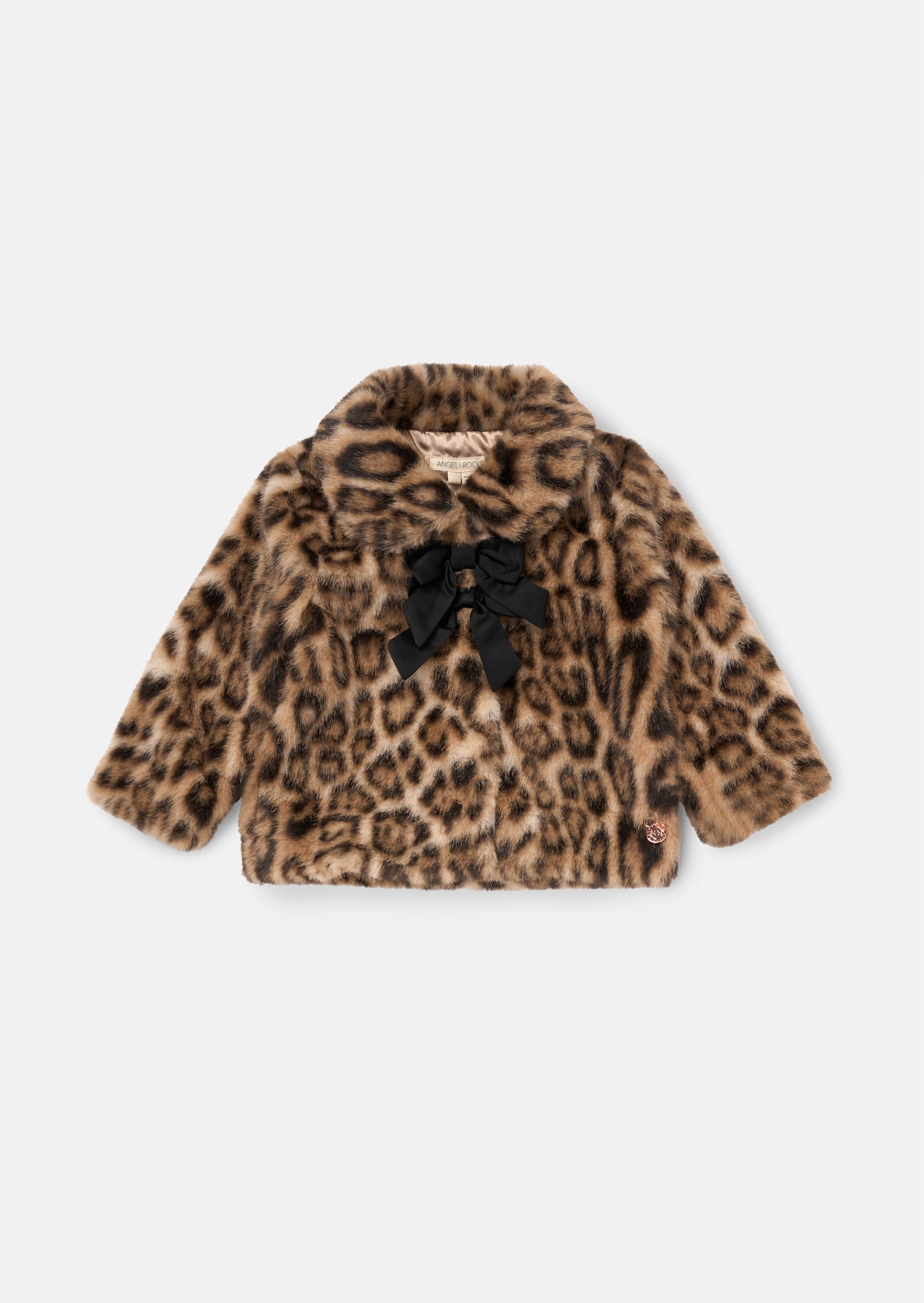 Corine Leopard Fur Bow Coat