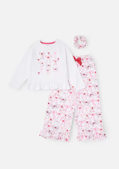 Betty Bow Print Frill Pjs