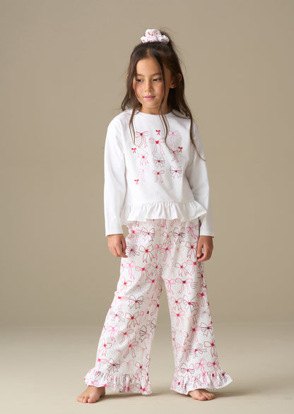 Betty Bow Print Frill Pjs