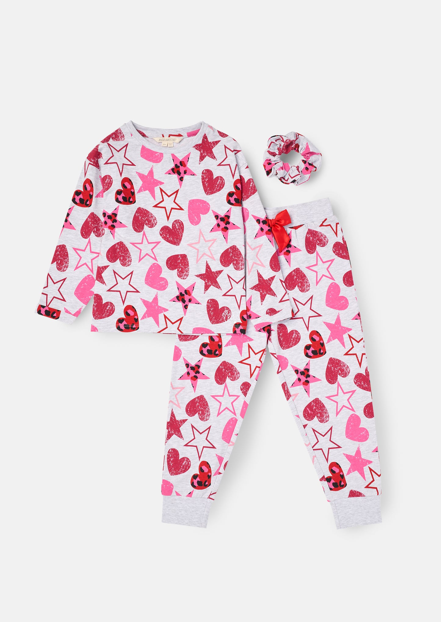 Stella Grey Heart and Star Leopard Pjs
