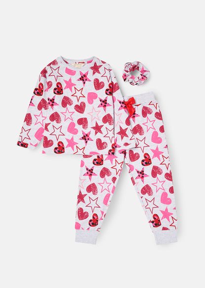 Stella Grey Heart and Star Leopard Pjs