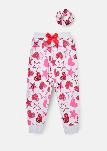 Stella Grey Heart and Star Leopard Pjs