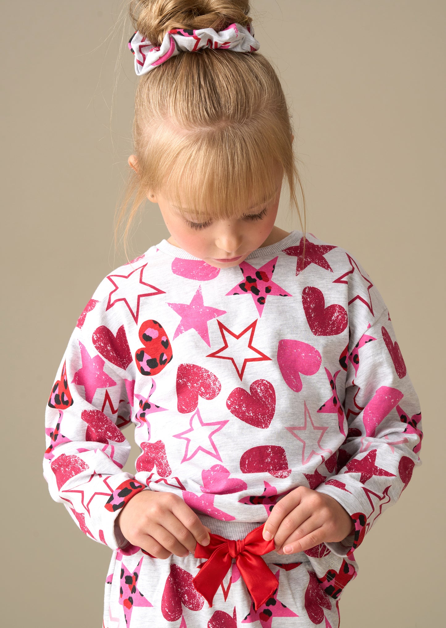 Stella Grey Heart and Star Leopard Pjs