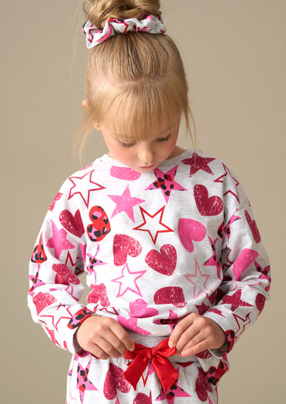 Stella Grey Heart and Star Leopard Pjs