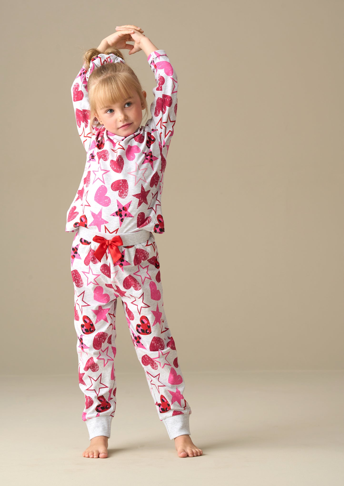 Stella Grey Heart and Star Leopard Pjs
