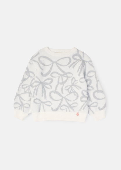 Livia Silver Bow Eyelash Jumper