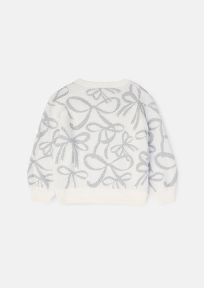 Livia Silver Bow Eyelash Jumper