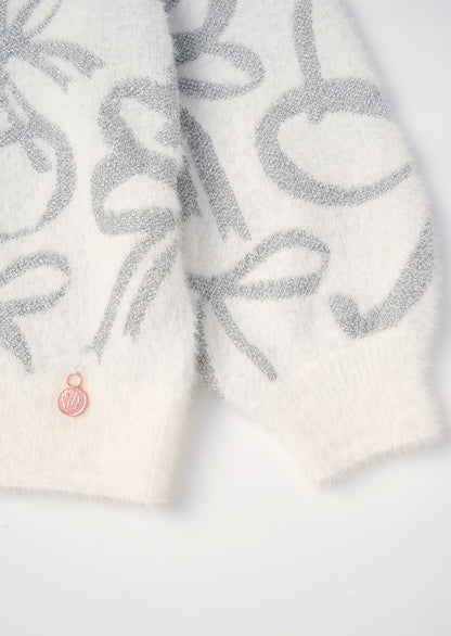 Livia Silver Bow Eyelash Jumper