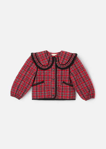 Paloma Red Check Collar Jacket
