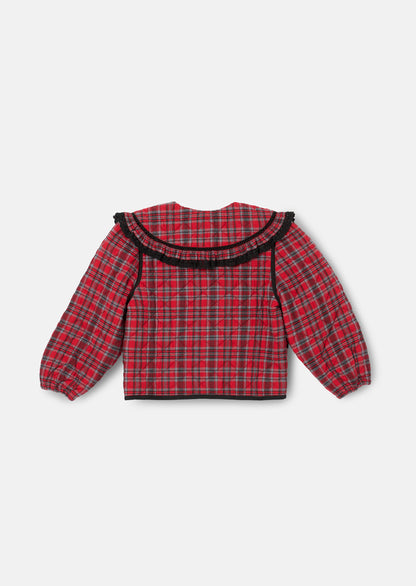 Paloma Red Check Collar Jacket