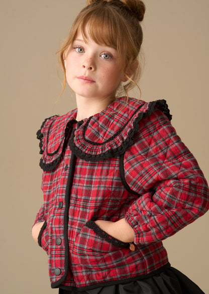 Paloma Red Check Collar Jacket