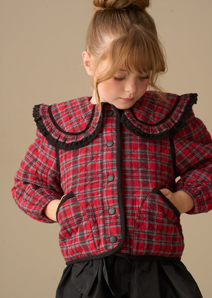Paloma Red Check Collar Jacket