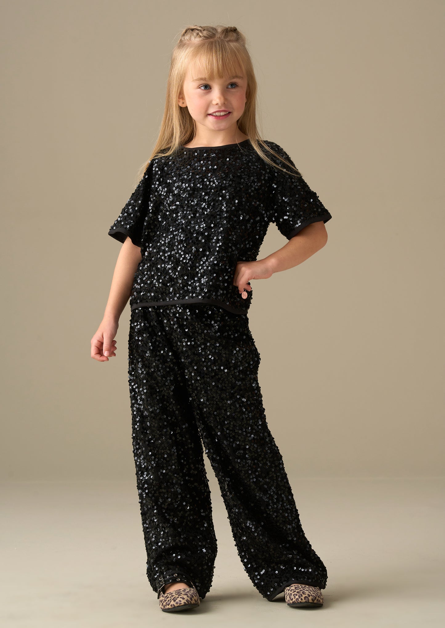Leona Black Sequin Top