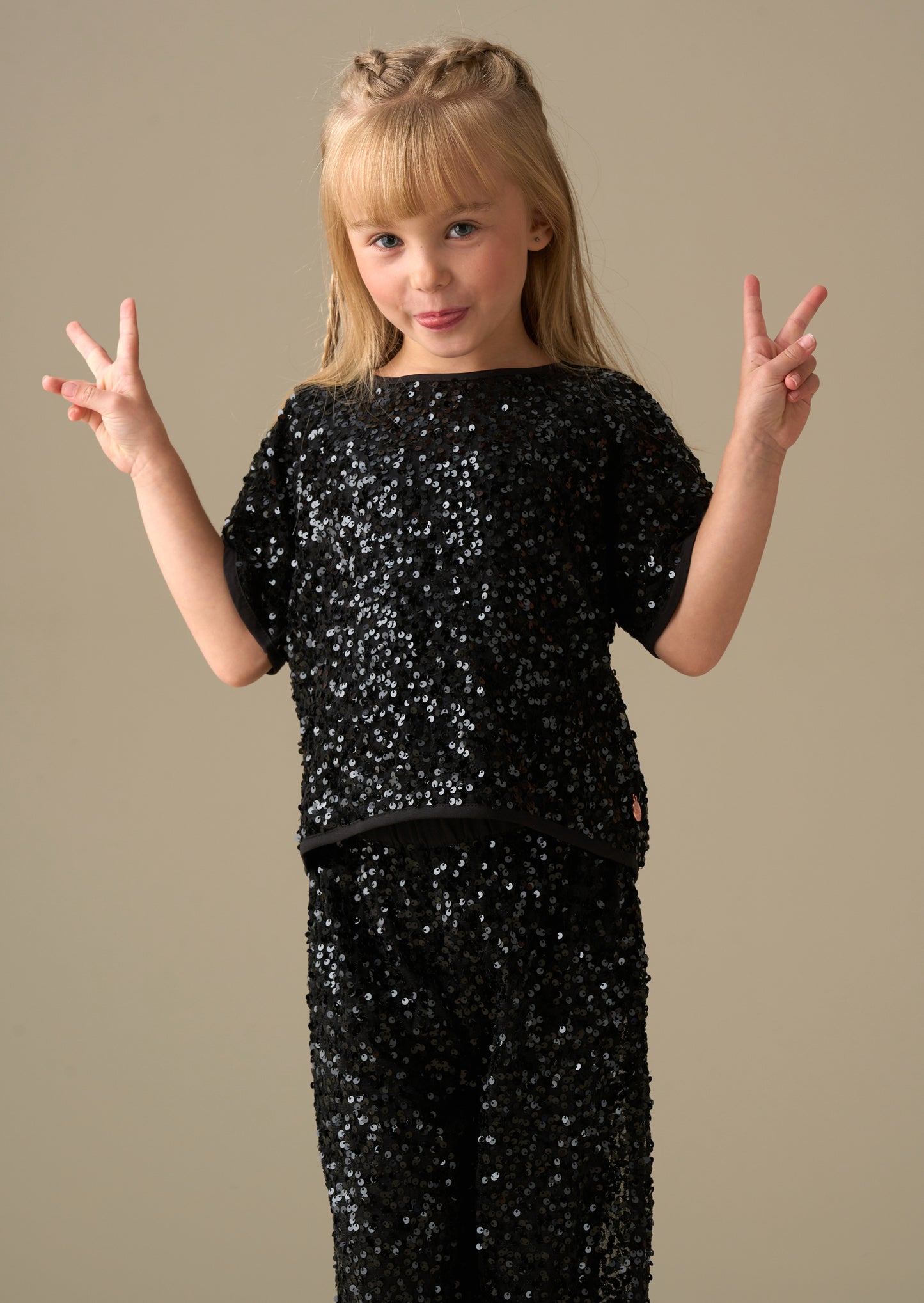 Leona Black Sequin Top
