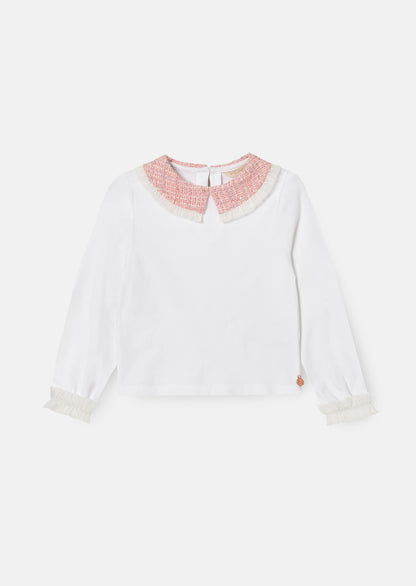 Faye Tweed Collar Ls Top